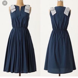Anthropologie | Besotted navy blue dress